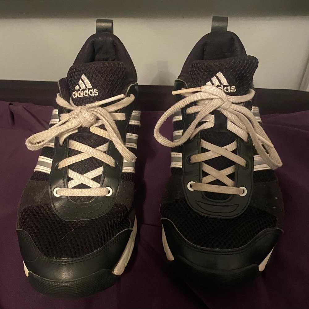 🖤 Adidas Black Mesh Sneakers with White Accents Women’s Size 8 🖤
